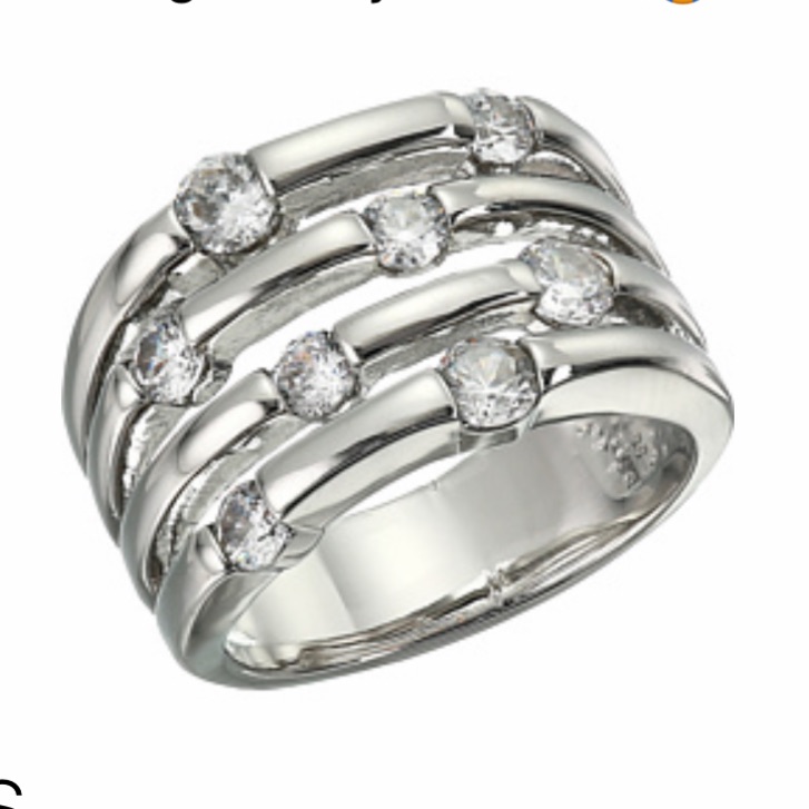 Guess Silver Cubic Zirconia Ring